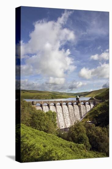 Craig Goch Dam Showing Excess Water Flowing Through-null-Stretched Canvas