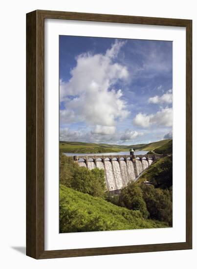 Craig Goch Dam Showing Excess Water Flowing Through-null-Framed Photographic Print