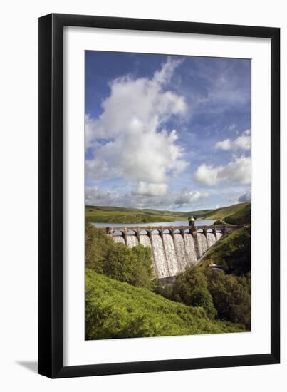 Craig Goch Dam Showing Excess Water Flowing Through-null-Framed Photographic Print