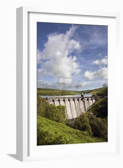 Craig Goch Dam Showing Excess Water Flowing Through-null-Framed Photographic Print