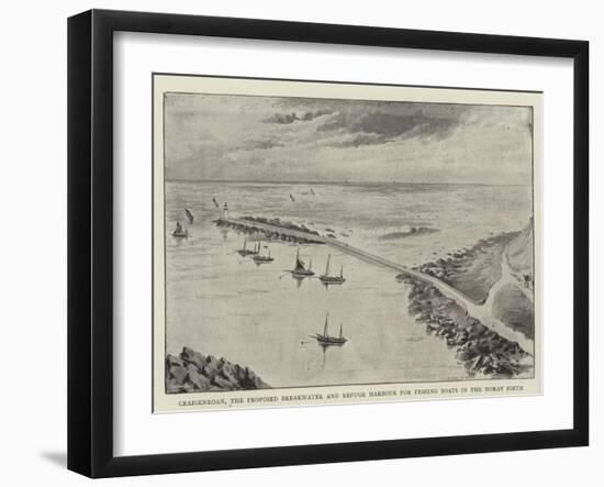 Craigenroan, the Proposed Breakwater and Refuge Harbour for Fishing Boats in the Moray Firth-null-Framed Giclee Print