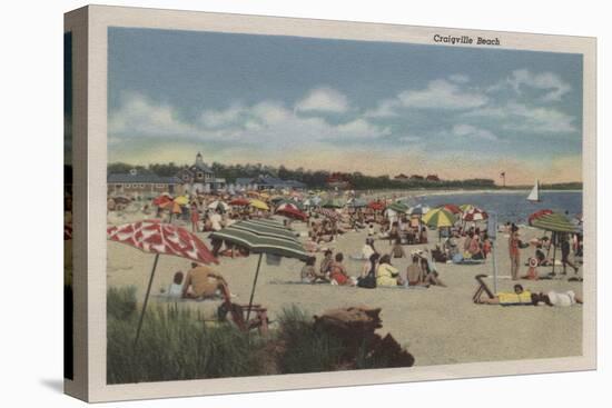 Craigville Beach, Cape Cod, MA - Crowded Beach Scene-Lantern Press-Stretched Canvas