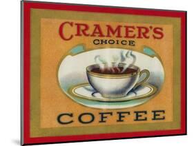 Cramer's Choice Coffee Label-Lantern Press-Mounted Art Print