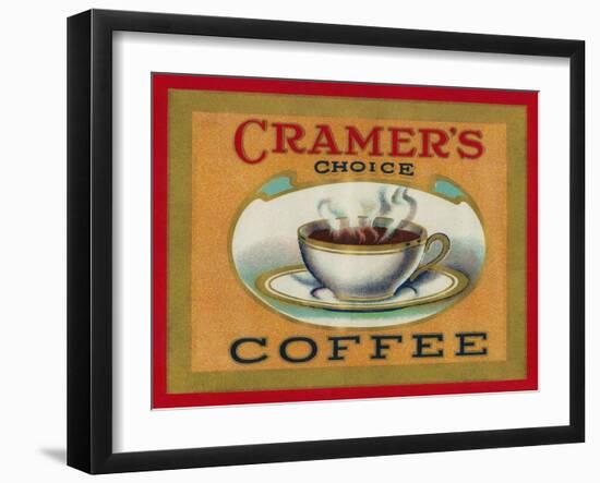 Cramer's Choice Coffee Label-Lantern Press-Framed Art Print