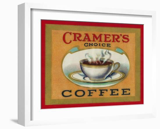 Cramer's Choice Coffee Label-Lantern Press-Framed Art Print