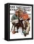 "Cramming" Saturday Evening Post Cover, June 13,1931-Norman Rockwell-Framed Stretched Canvas