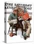 "Cramming" Saturday Evening Post Cover, June 13,1931-Norman Rockwell-Stretched Canvas