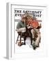 "Cramming" Saturday Evening Post Cover, June 13,1931-Norman Rockwell-Framed Premium Giclee Print
