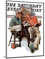 "Cramming" Saturday Evening Post Cover, June 13,1931-Norman Rockwell-Mounted Giclee Print