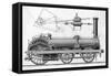 Crampton Locomotive-GB Smith-Framed Stretched Canvas