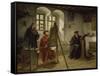 Cranach Painting Luther in the Wartburg Castle, about 1890-Heinrich Stelzner-Framed Stretched Canvas