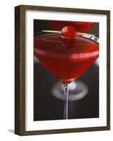 Cranberry Martini with Cocktail Cherry-Michael Paul-Framed Photographic Print