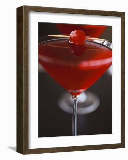 Cranberry Martini with Cocktail Cherry-Michael Paul-Framed Photographic Print