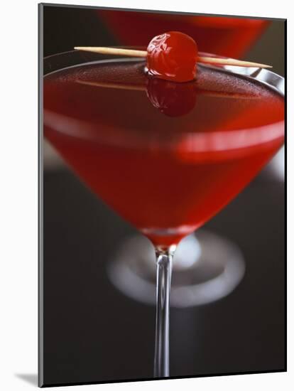 Cranberry Martini with Cocktail Cherry-Michael Paul-Mounted Photographic Print