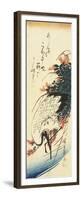 Crane and Bush Clover, 1830-1858-Utagawa Hiroshige-Framed Premium Giclee Print