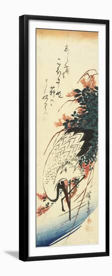 Crane and Bush Clover, 1830-1858-Utagawa Hiroshige-Framed Premium Giclee Print