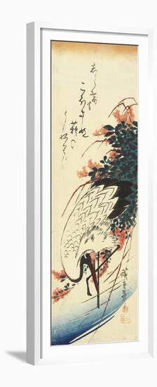 Crane and Bush Clover, 1830-1858-Utagawa Hiroshige-Framed Premium Giclee Print