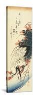 Crane and Bush Clover, 1830-1858-Utagawa Hiroshige-Stretched Canvas