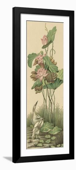 Crane and Lotus Panel I-Racinet-Framed Premium Giclee Print