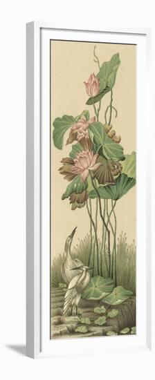 Crane and Lotus Panel I-Racinet-Framed Premium Giclee Print