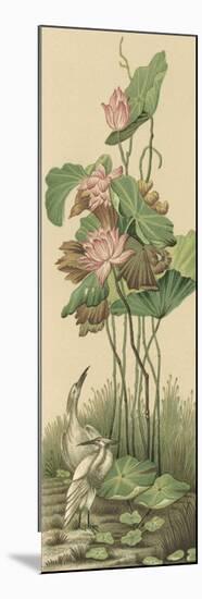 Crane and Lotus Panel I-Racinet-Mounted Premium Giclee Print