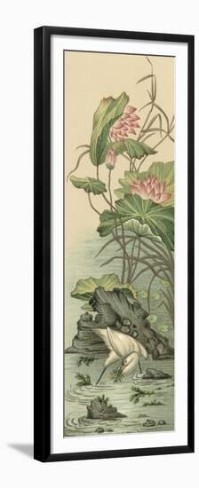 Crane and Lotus Panel II-Racinet-Framed Premium Giclee Print