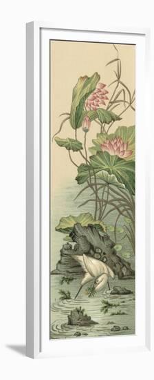 Crane and Lotus Panel II-Racinet-Framed Premium Giclee Print