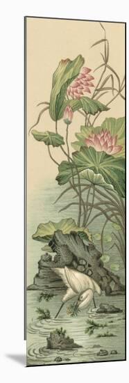 Crane and Lotus Panel II-Racinet-Mounted Premium Giclee Print