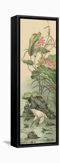 Crane and Lotus Panel II-Racinet-Framed Stretched Canvas