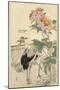 Crane and Peony-Bairei-Mounted Art Print