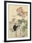 Crane and Peony-Bairei-Framed Art Print