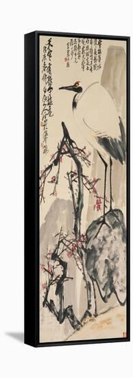 Crane and Plum Blossoms-Wang Zhen-Framed Stretched Canvas