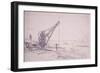 Crane at Westminster Bridge, London, C1830-Edward William Cooke-Framed Giclee Print