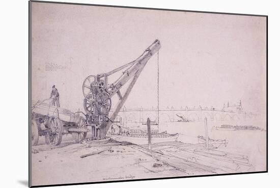 Crane at Westminster Bridge, London, C1830-Edward William Cooke-Mounted Giclee Print