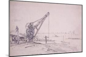 Crane at Westminster Bridge, London, C1830-Edward William Cooke-Mounted Giclee Print