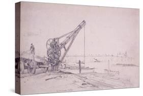 Crane at Westminster Bridge, London, C1830-Edward William Cooke-Stretched Canvas