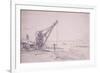 Crane at Westminster Bridge, London, C1830-Edward William Cooke-Framed Giclee Print