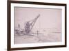 Crane at Westminster Bridge, London, C1830-Edward William Cooke-Framed Giclee Print