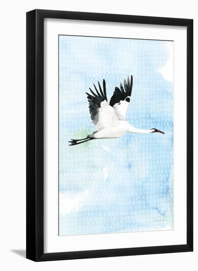 Crane in Flight I-Mercedes Lopez Charro-Framed Art Print