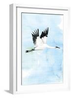 Crane in Flight I-Mercedes Lopez Charro-Framed Art Print