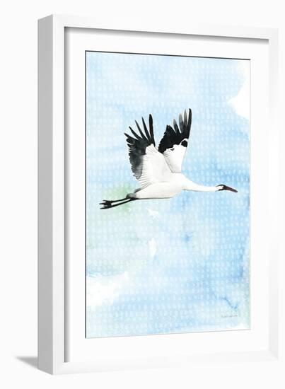 Crane in Flight I-Mercedes Lopez Charro-Framed Art Print