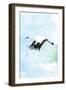 Crane in Flight II-Mercedes Lopez Charro-Framed Art Print