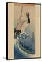 Crane in Waves-Ando Hiroshige-Framed Stretched Canvas