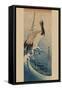 Crane in Waves-Ando Hiroshige-Framed Stretched Canvas