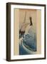 Crane in Waves-Ando Hiroshige-Framed Art Print