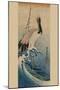 Crane in Waves-Ando Hiroshige-Mounted Art Print