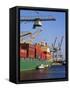 Crane Lifting Containers to and from Cargo Ship-Hans Peter Merten-Framed Stretched Canvas