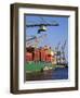 Crane Lifting Containers to and from Cargo Ship-Hans Peter Merten-Framed Photographic Print