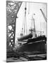 Crane Lifting Oil Refinery Tower from Cargo Ship-null-Mounted Photographic Print