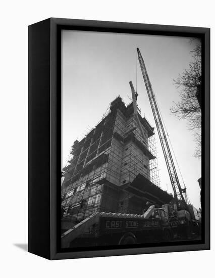 Crane Lifting Staircase Carriageways into a New Office Building, Sheffield, South Yorkshire, 1961-Michael Walters-Framed Stretched Canvas